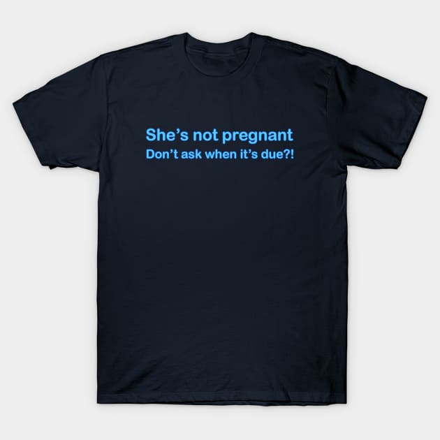 She's not Pregnant - Don't ask when it's due?! T-Shirt by KinkPigs